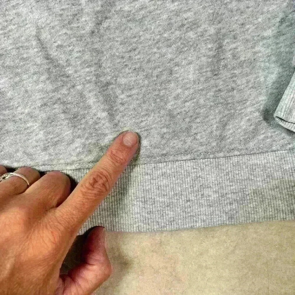 ANTHROPOLOGIE Jason Yun Peace Dove Ruched Gray Puff Sleeve Sweatshirt Women XS - Picture 5 of 11